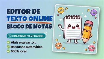 Editor de texto online - bloco de notas no navegador